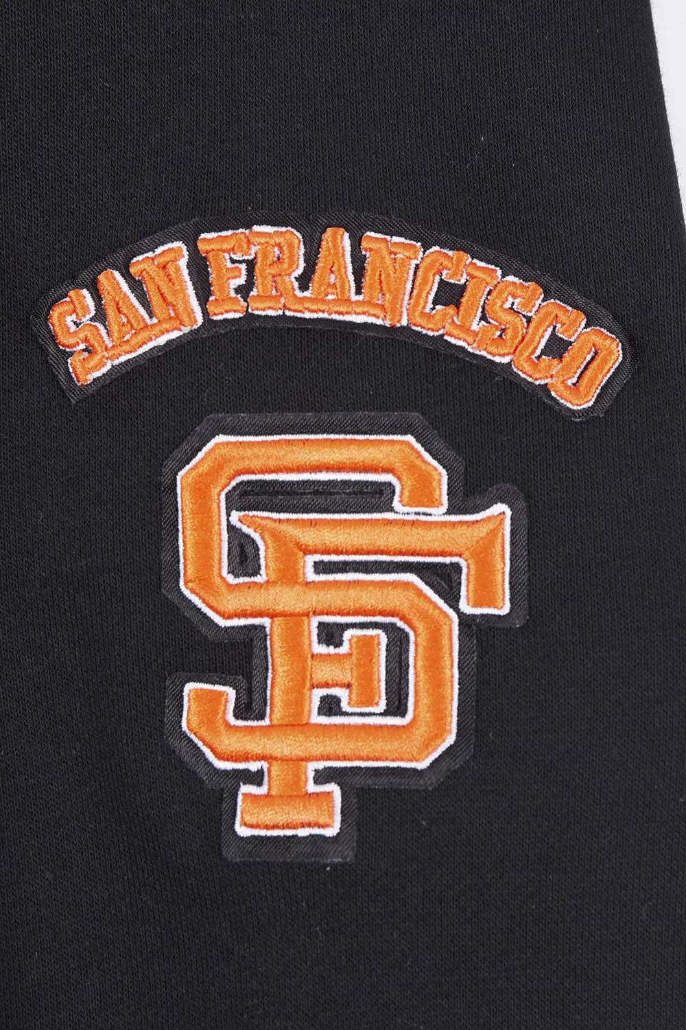 MLB SAN FRANCISCO GIANTS RETRO CLASSIC WOMEN'S CROPPED PO HOODIE (BLACK/ORANGE)