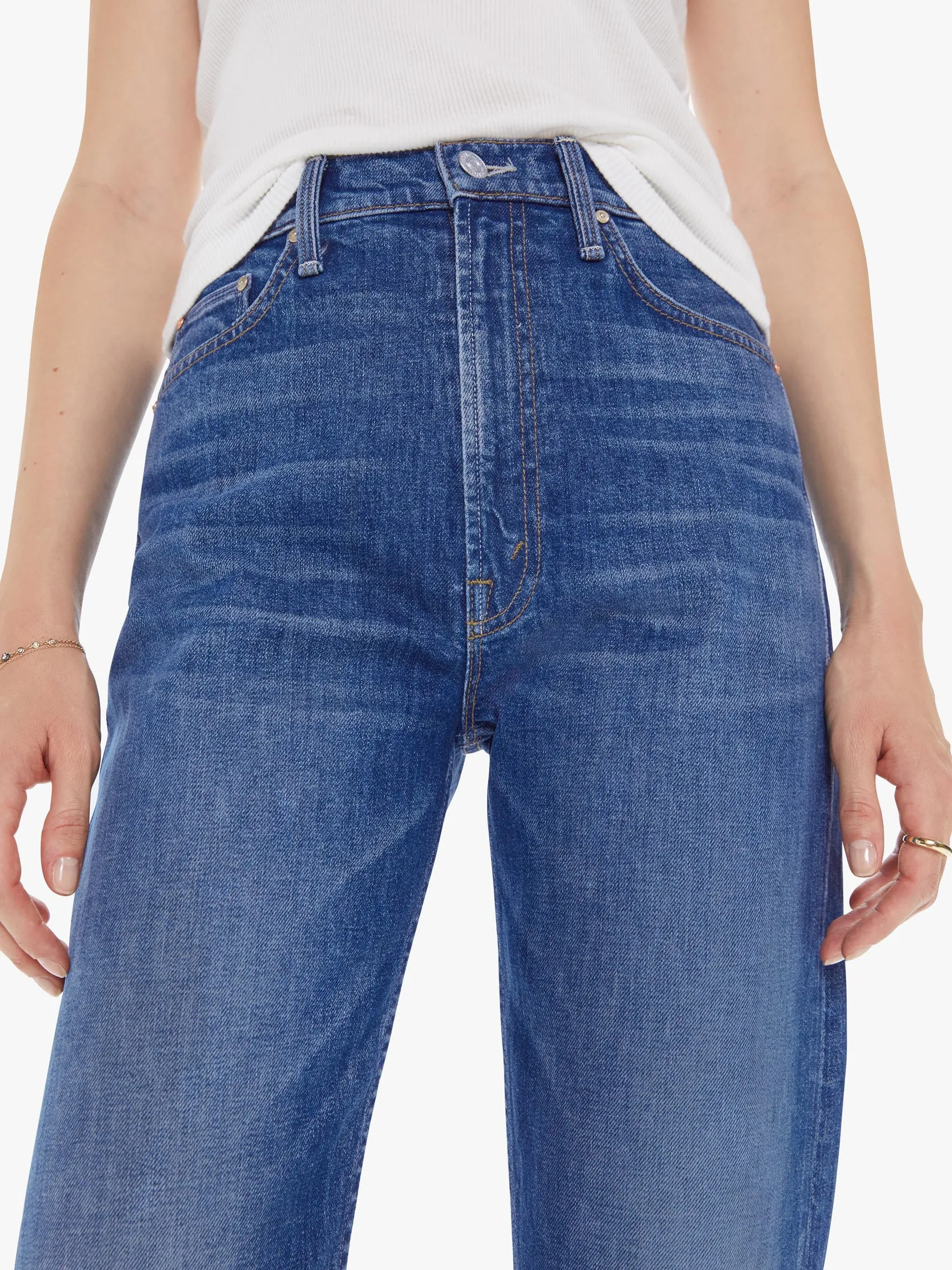 Mother Denim - High Waisted Study Hover In Perfect Drug