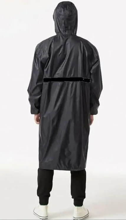 Multispace Men's Polyester Long RainCoat Pocho with Adjustable Cap and Cover