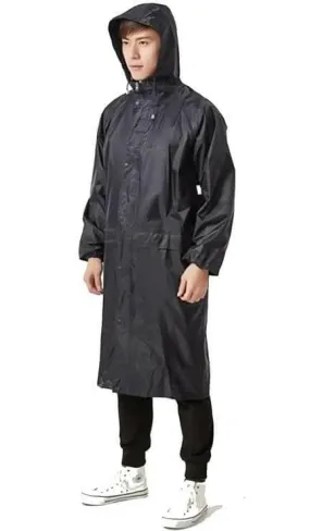 Multispace Men's Polyester Long RainCoat Pocho with Adjustable Cap and Cover