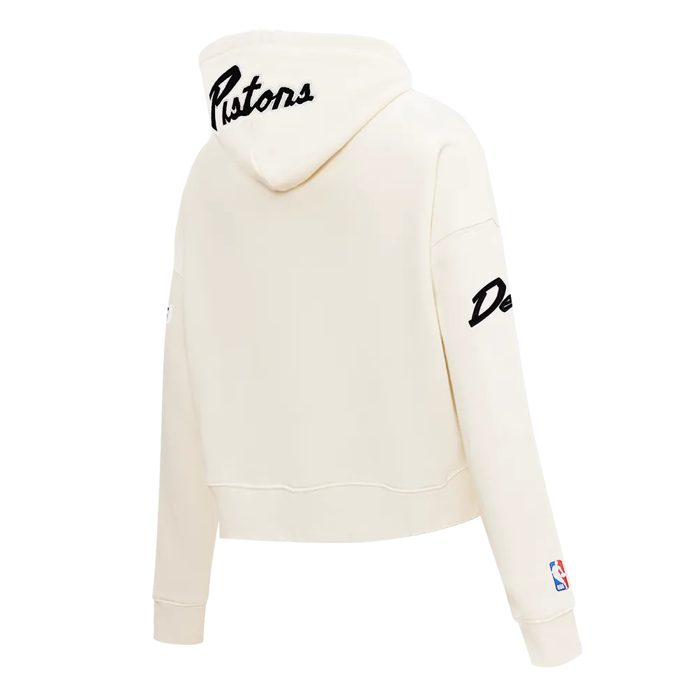 NBA DETROIT PISTONS CITY EDITION 24-25 WOMEN'S FLC CROPPED PO HOODIE (EGGSHELL)