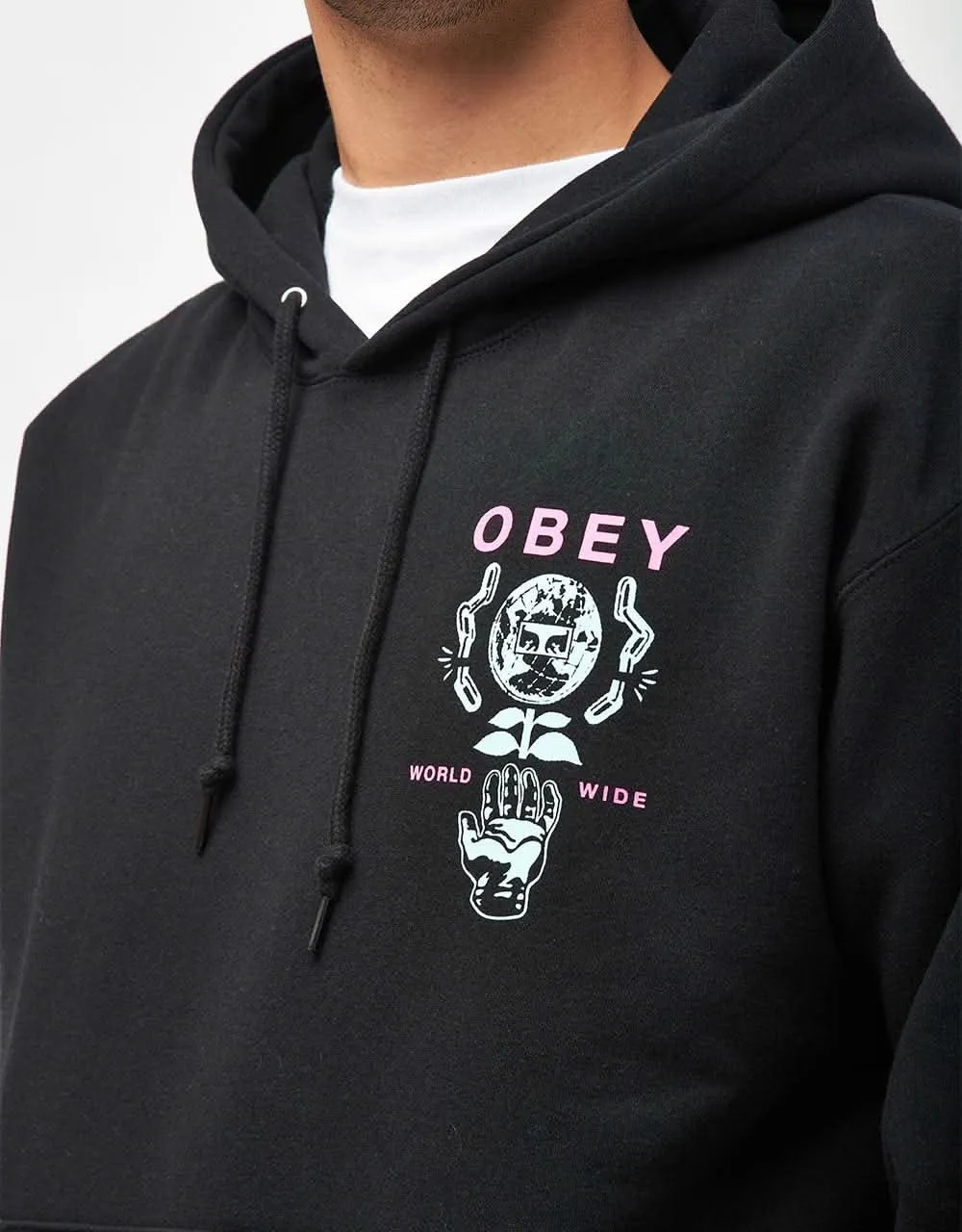 Obey Helping Hand Pullover Hoodie - Black