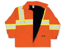 Orange Nylon Heavy Duty Rain Jacket w Fleece Lining - Style #700Fleece