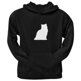 Persian Cat Silhouette Black Adult Pullover Hoodie