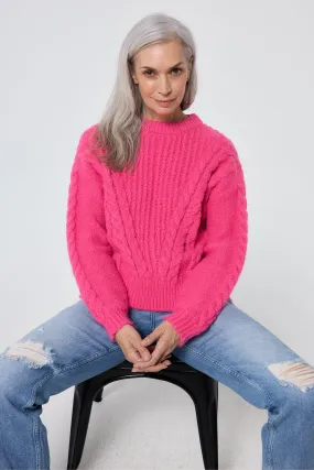 Pink Cable Knit Jumper