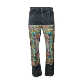 PLEASURES Walk On Me Rug Denim Pants Black