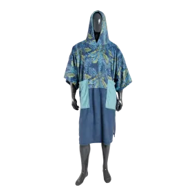 PLUSH PONCHO - DUO BLUE LEAF