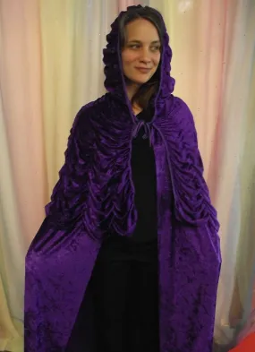 PURPLE LONG HOODED CAPE.