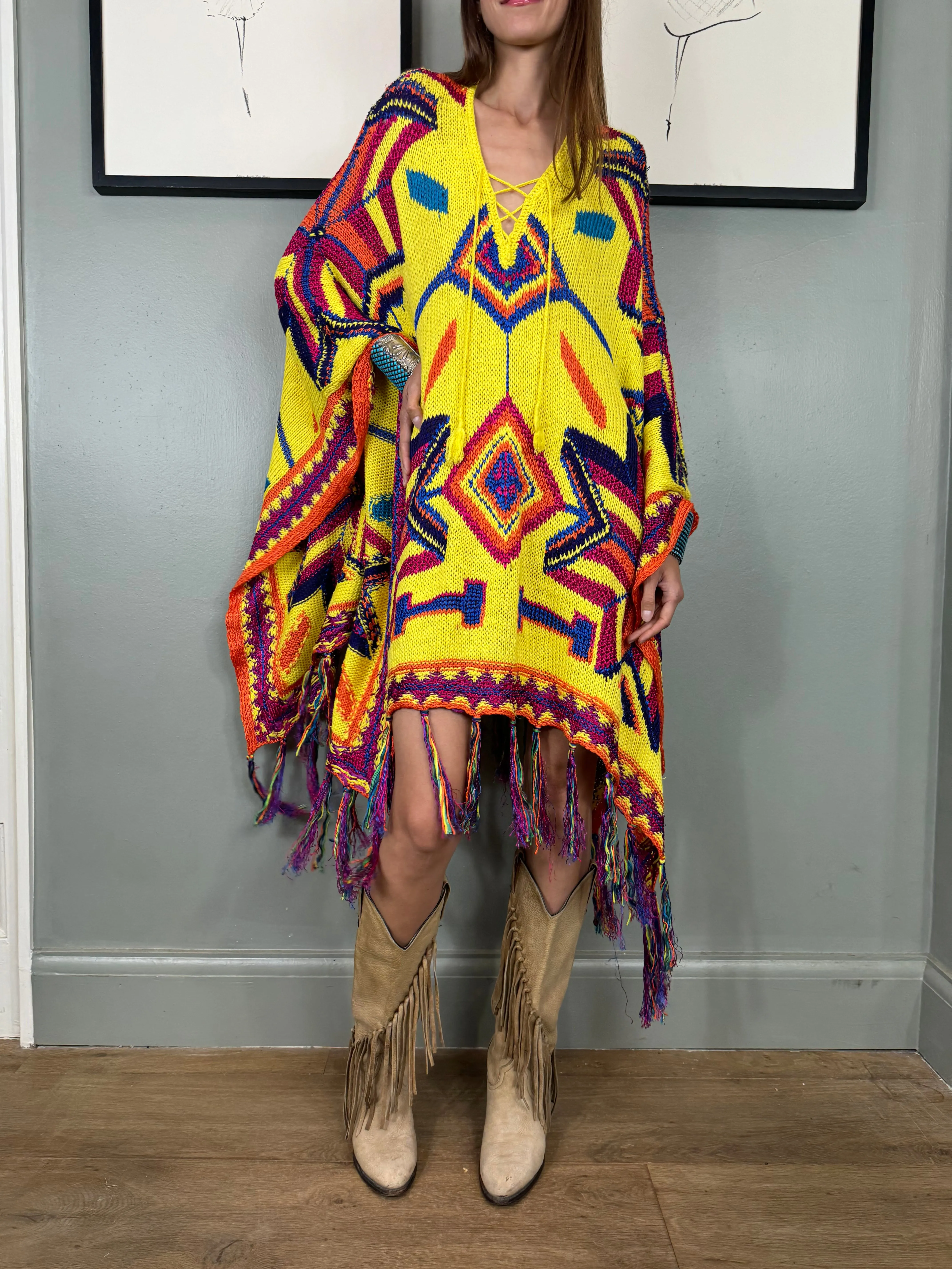 Ralph Laure, Y2K knit poncho