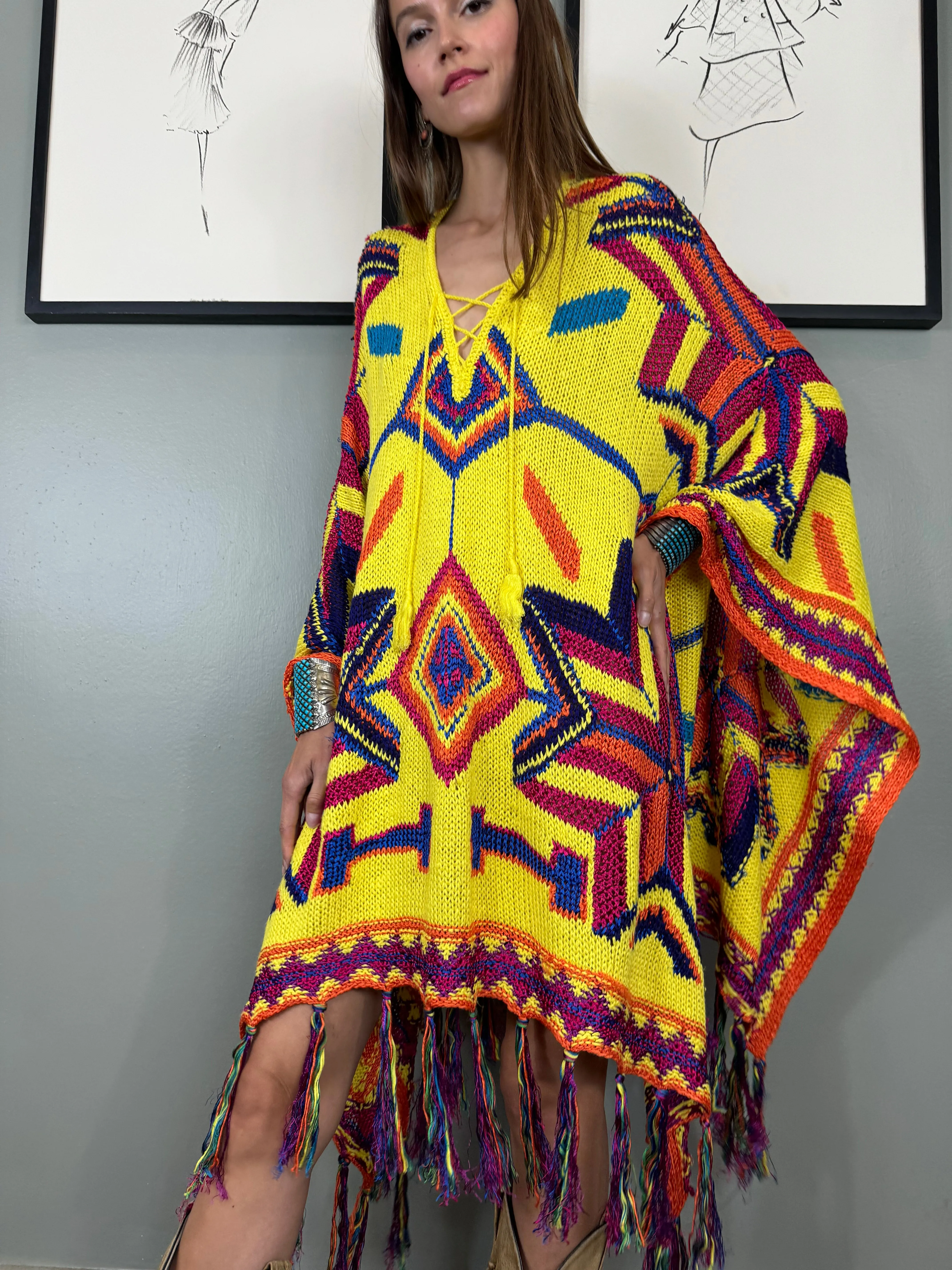 Ralph Laure, Y2K knit poncho