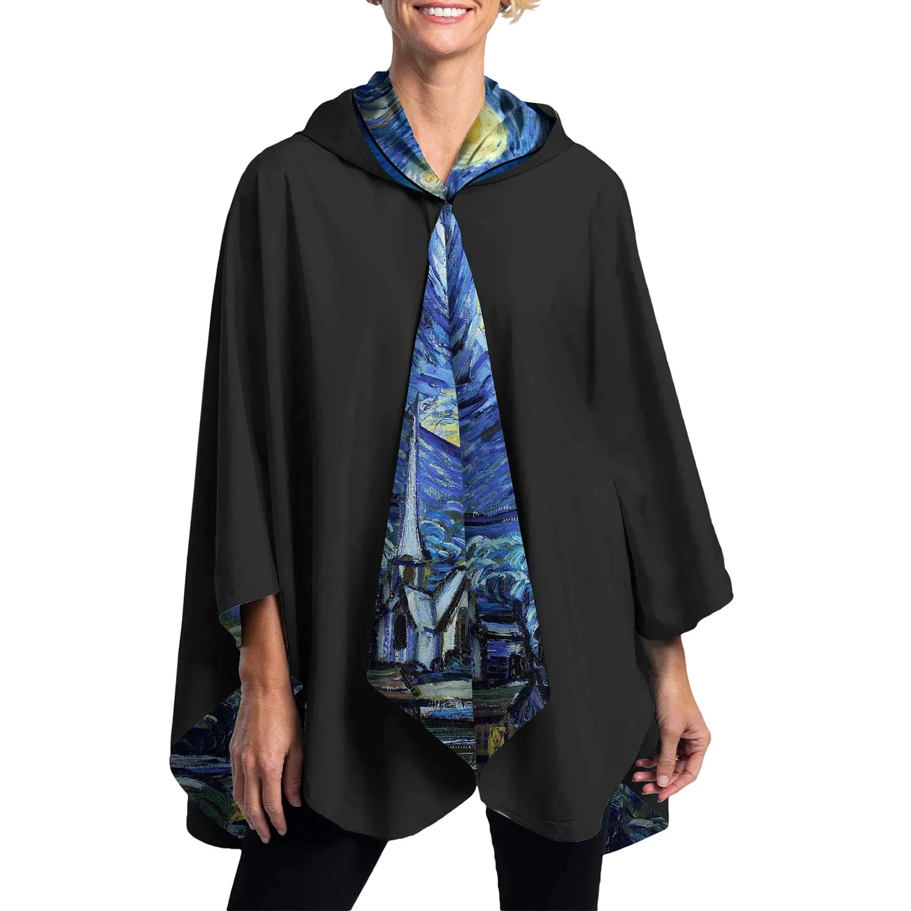 Reversible Rain Poncho - Van Gogh Irises