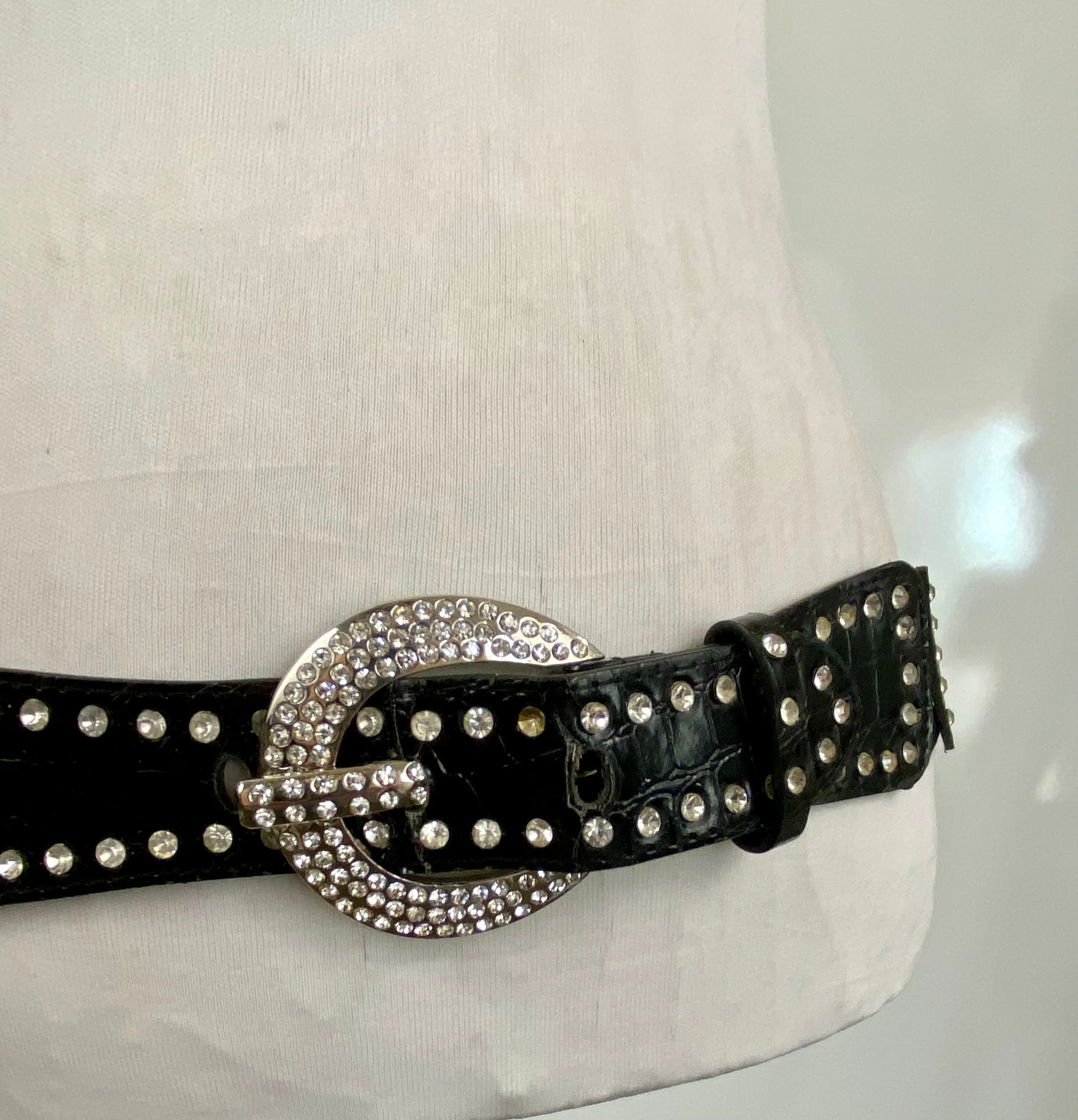 Rhinestone black belt