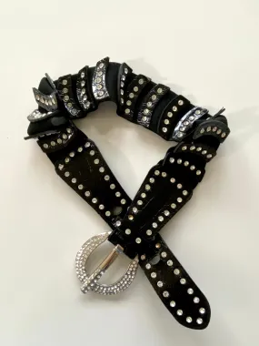 Rhinestone black belt