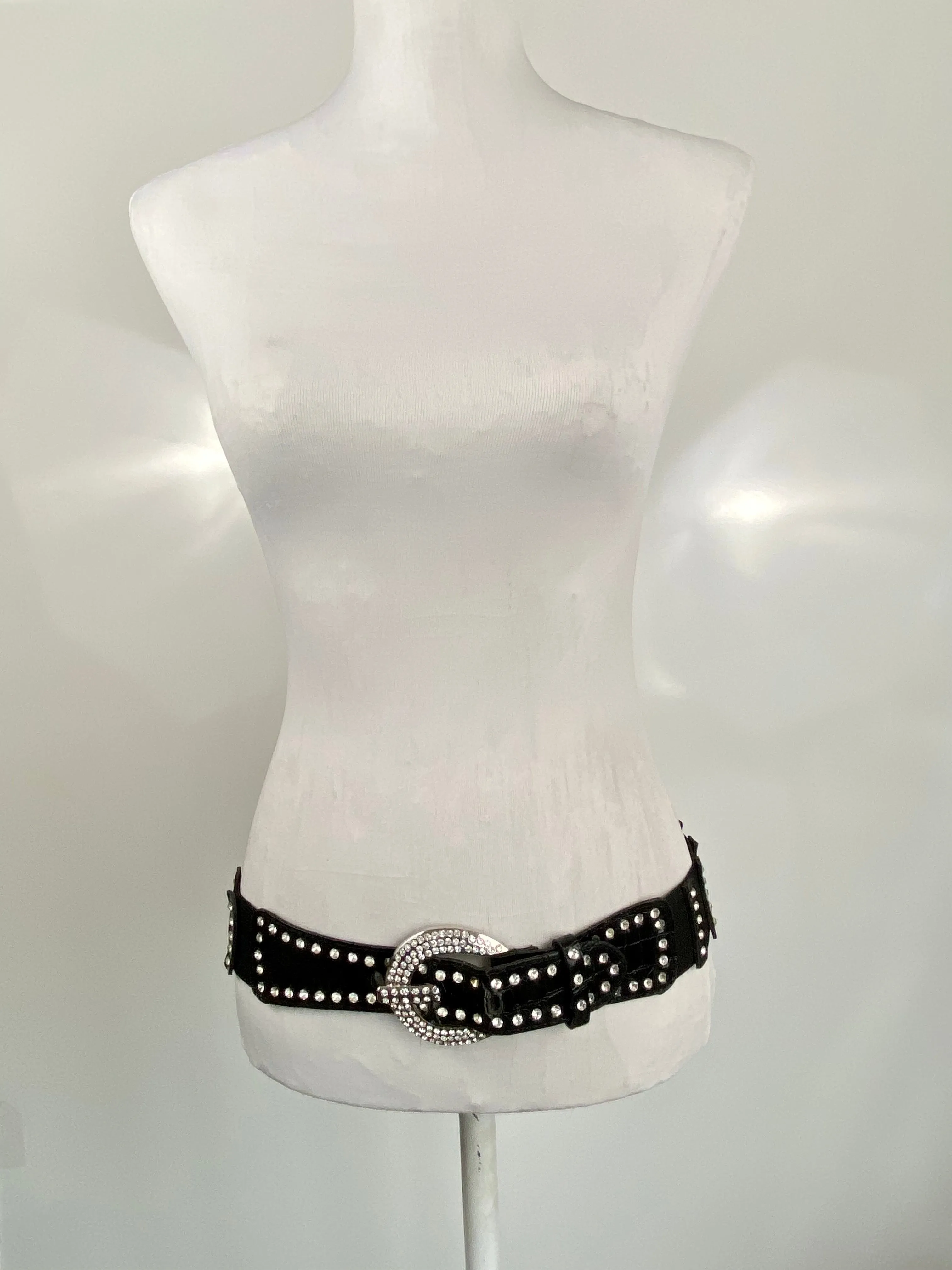 Rhinestone black belt