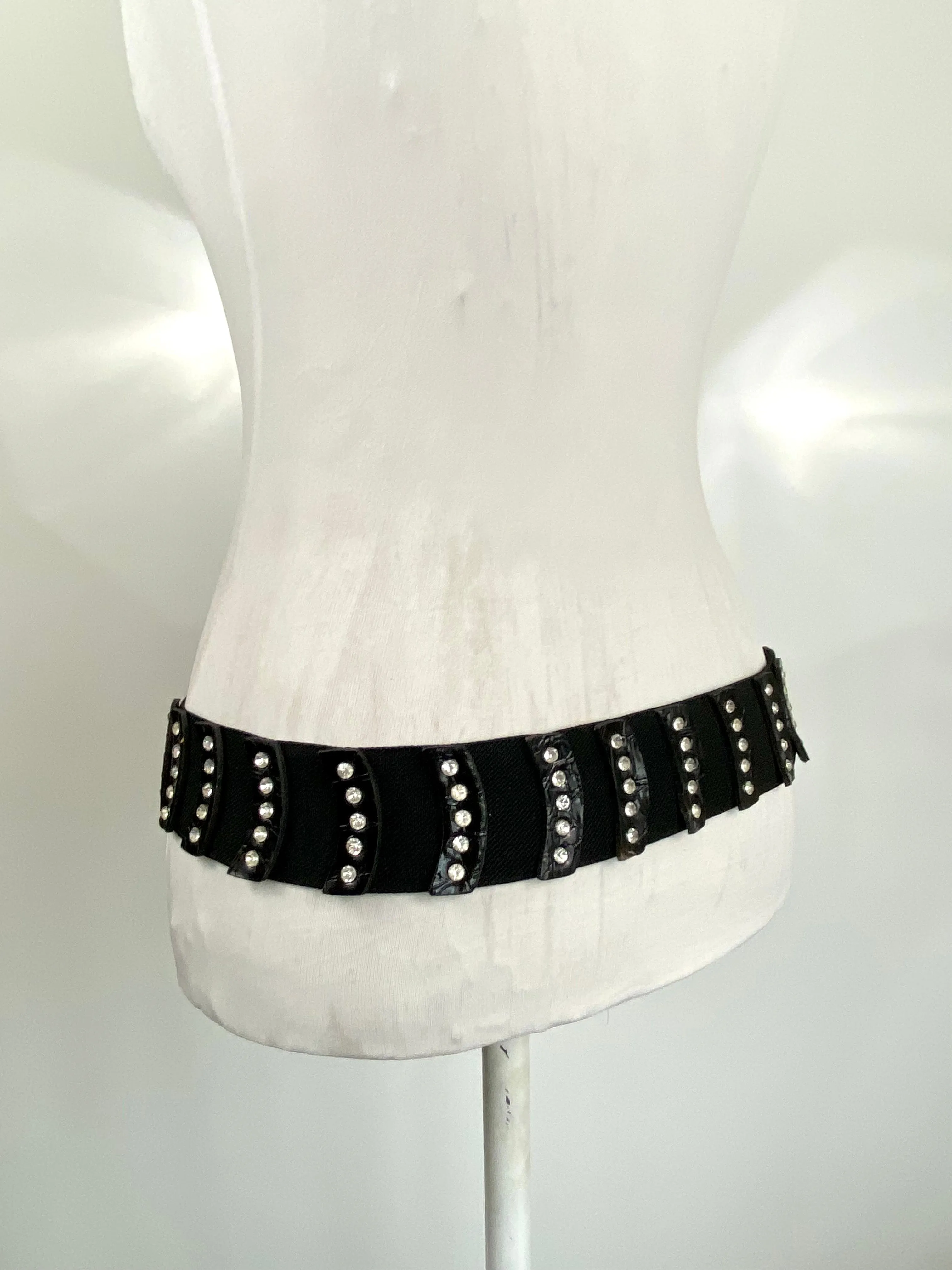 Rhinestone black belt