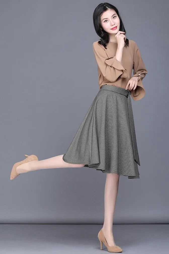 spring high waist women commuter pleated skirt CYM320