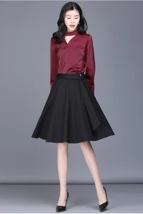 spring high waist women commuter pleated skirt CYM320