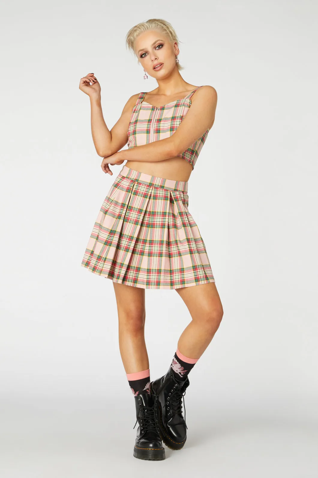 Spring Tartan Mini Skirt