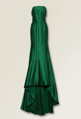 Strapless dress in taffeta