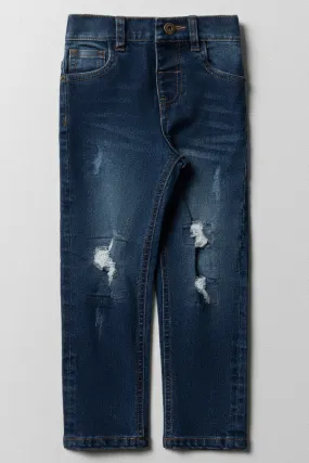 Styled Skinny Denim Rip And Repair Light Blue