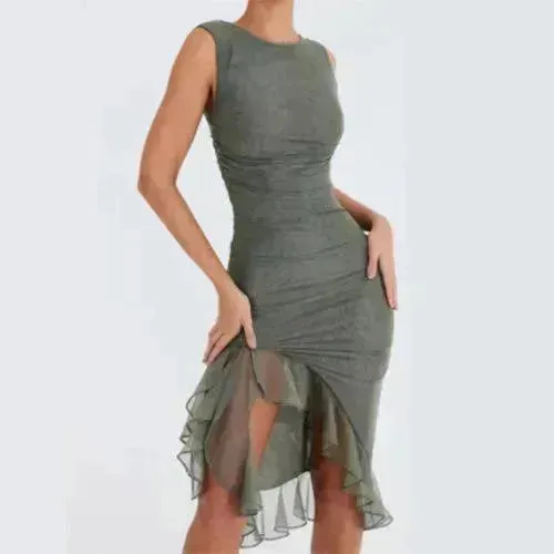 Summer Slim Skinny Sleeveless Dress For Women Fashion Party Club Dresses