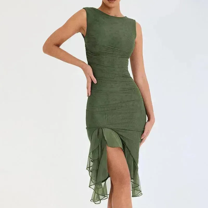 Summer Slim Skinny Sleeveless Dress For Women Fashion Party Club Dresses