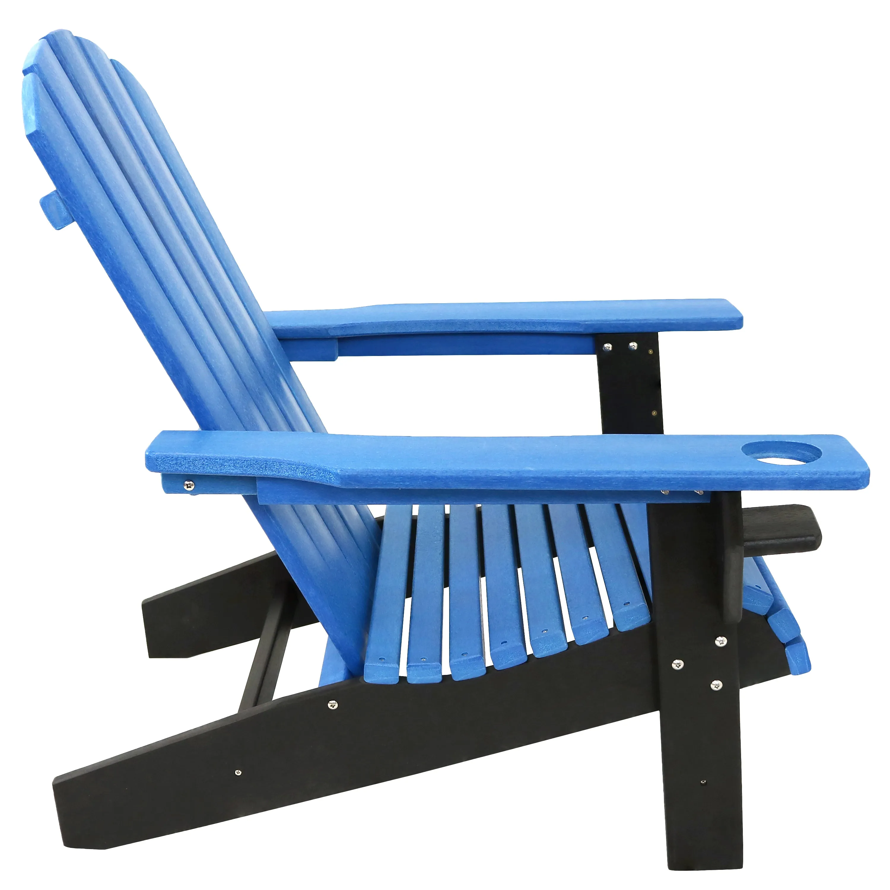 Sunnydaze All-Weather 2-Tone Outdoor Adirondack Chair with Cup Holder