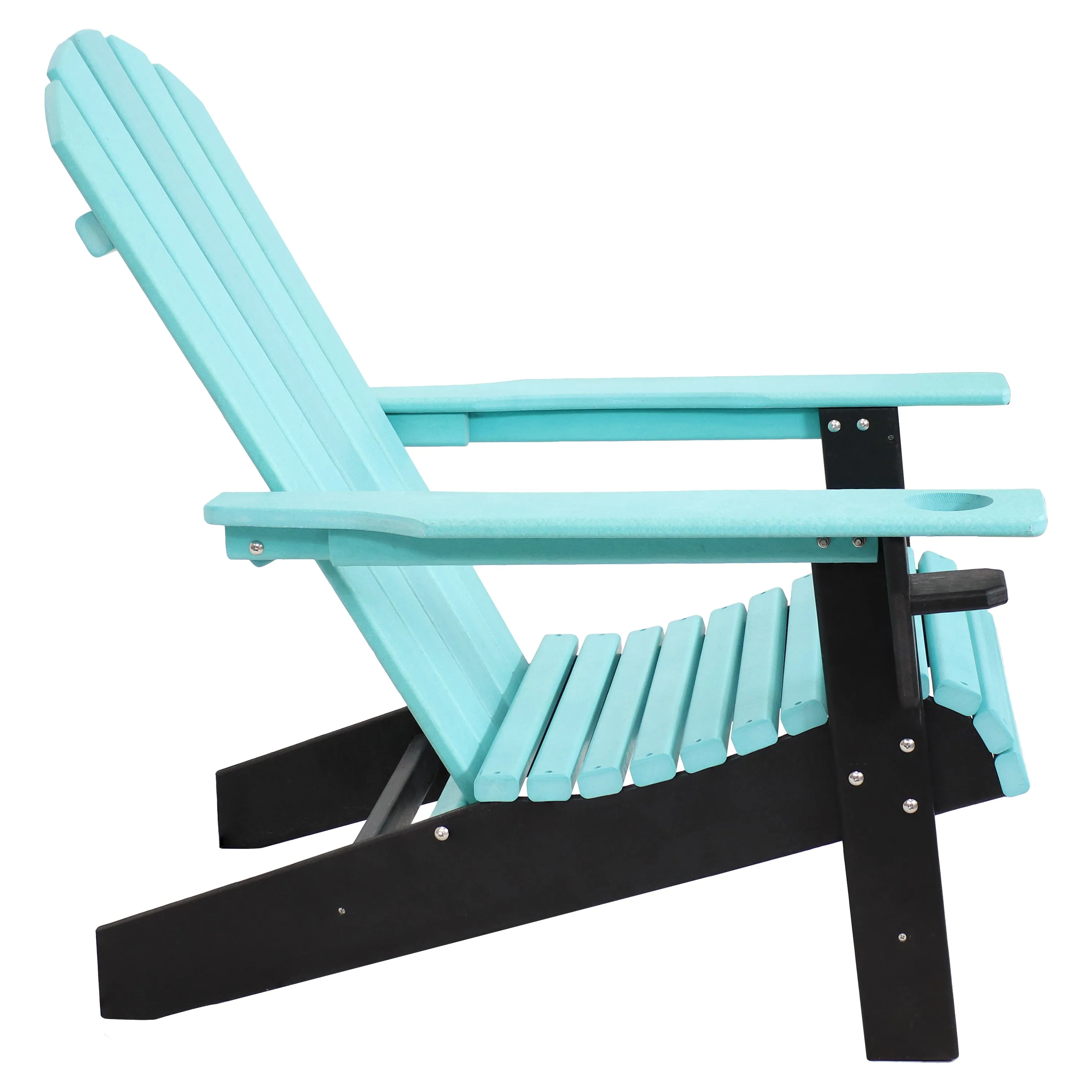 Sunnydaze All-Weather 2-Tone Outdoor Adirondack Chair with Cup Holder