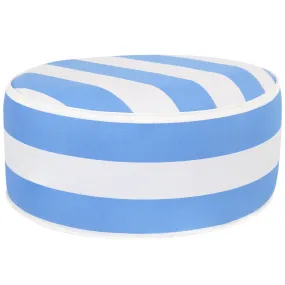 Sunnydaze All-Weather Inflatable Outdoor Ottoman - Beachbound Stripe