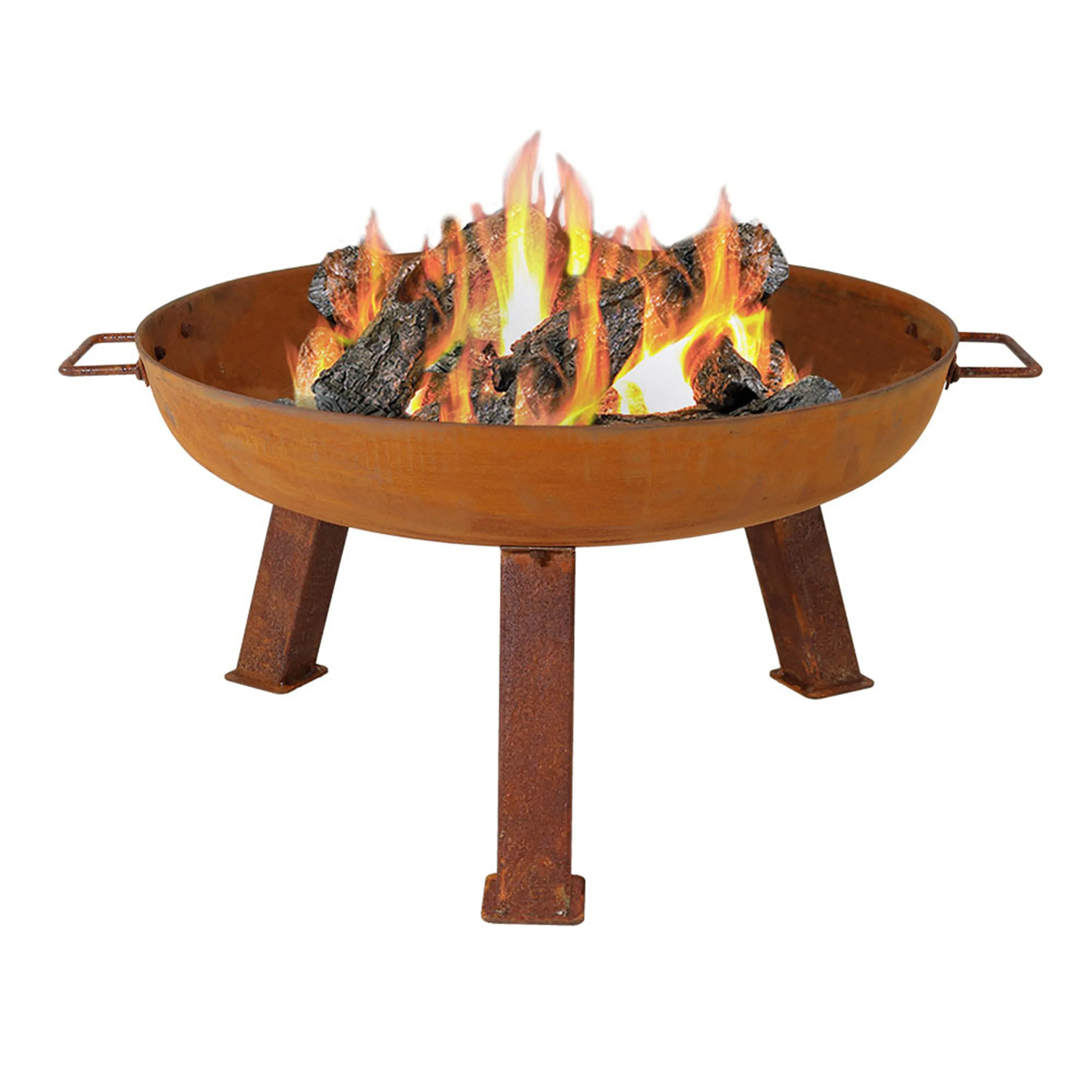 Sunnydaze Rustic Cast Iron Fire Pit Bowl with Stand