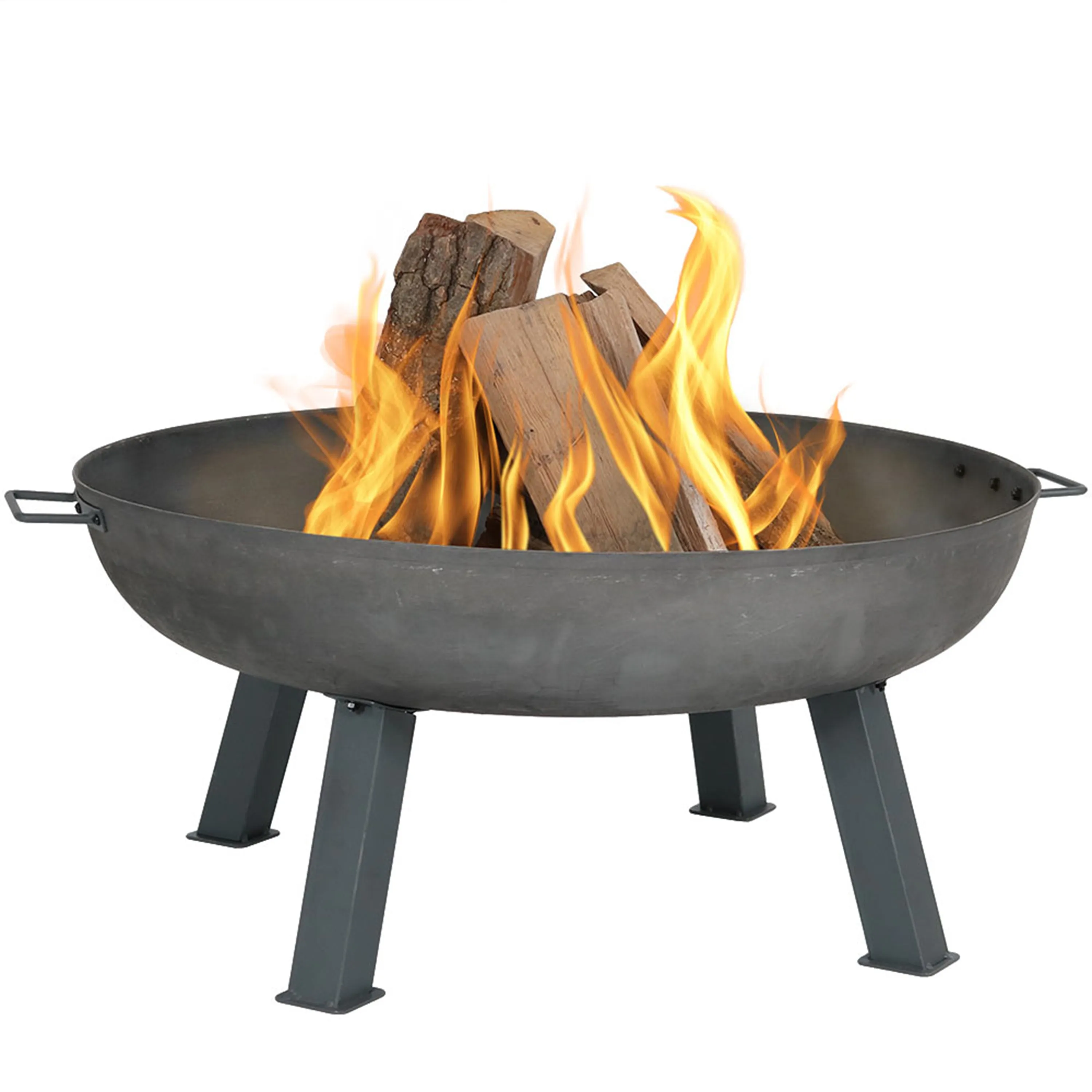 Sunnydaze Rustic Cast Iron Fire Pit Bowl with Stand