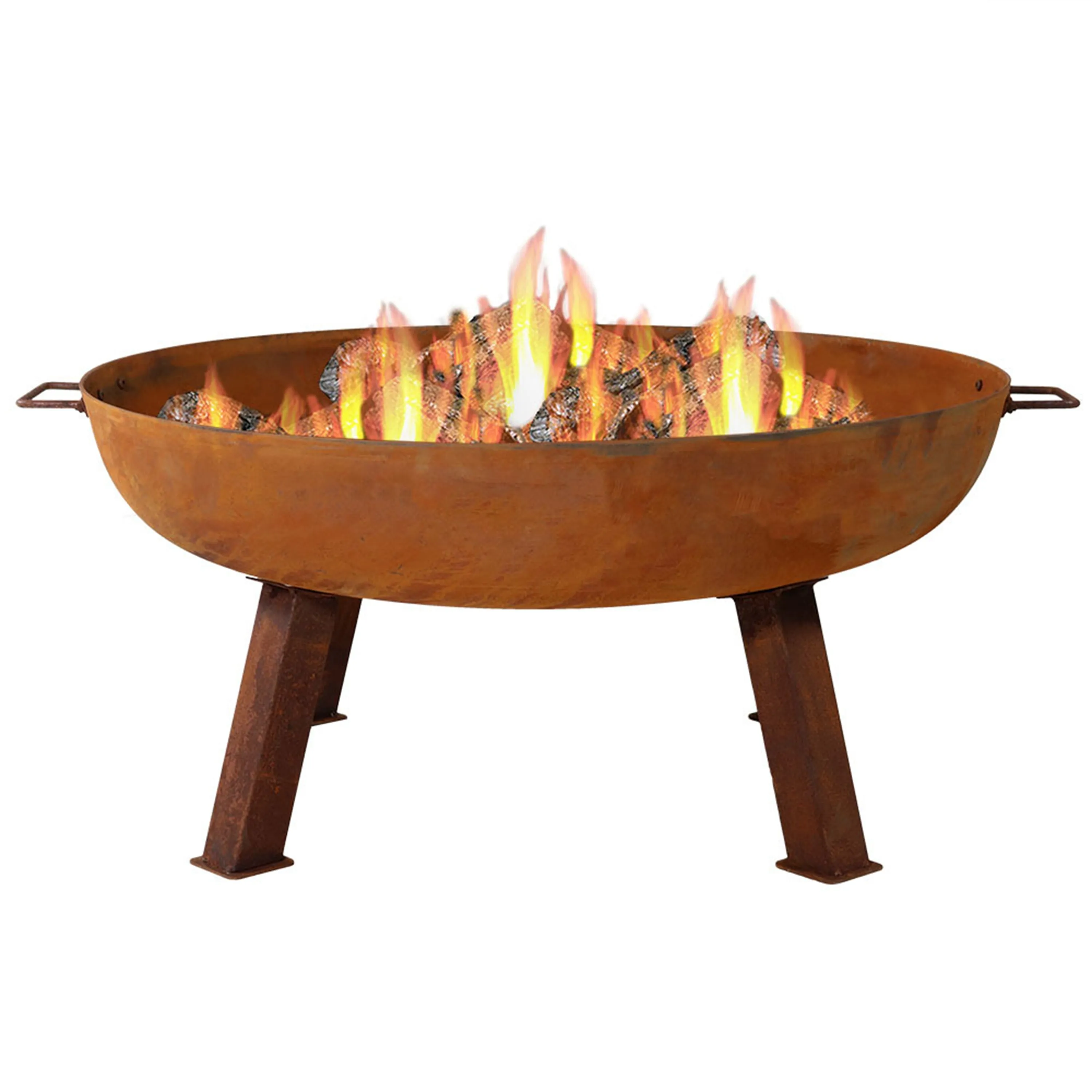 Sunnydaze Rustic Cast Iron Fire Pit Bowl with Stand