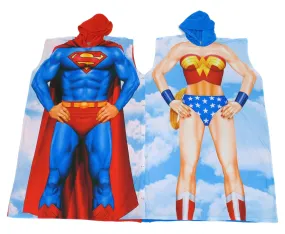 Superman & Wonder Woman Poncho Costume/Lounge wear -Clearance