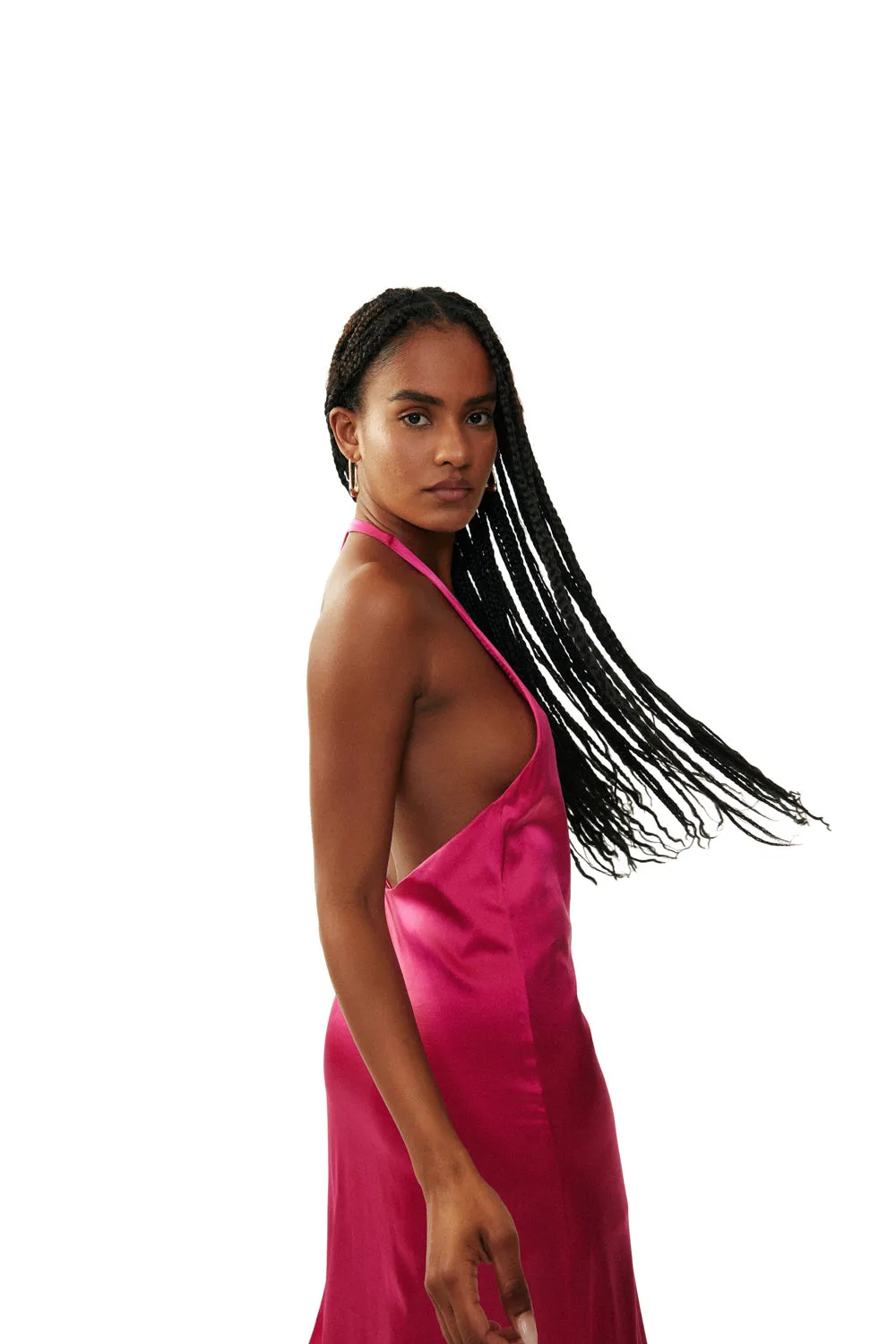 T-BOZ SLIP DRESS {HOT PINK}