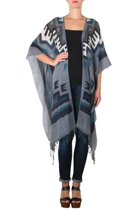 Tahoe Open Front Poncho - Blue Boot