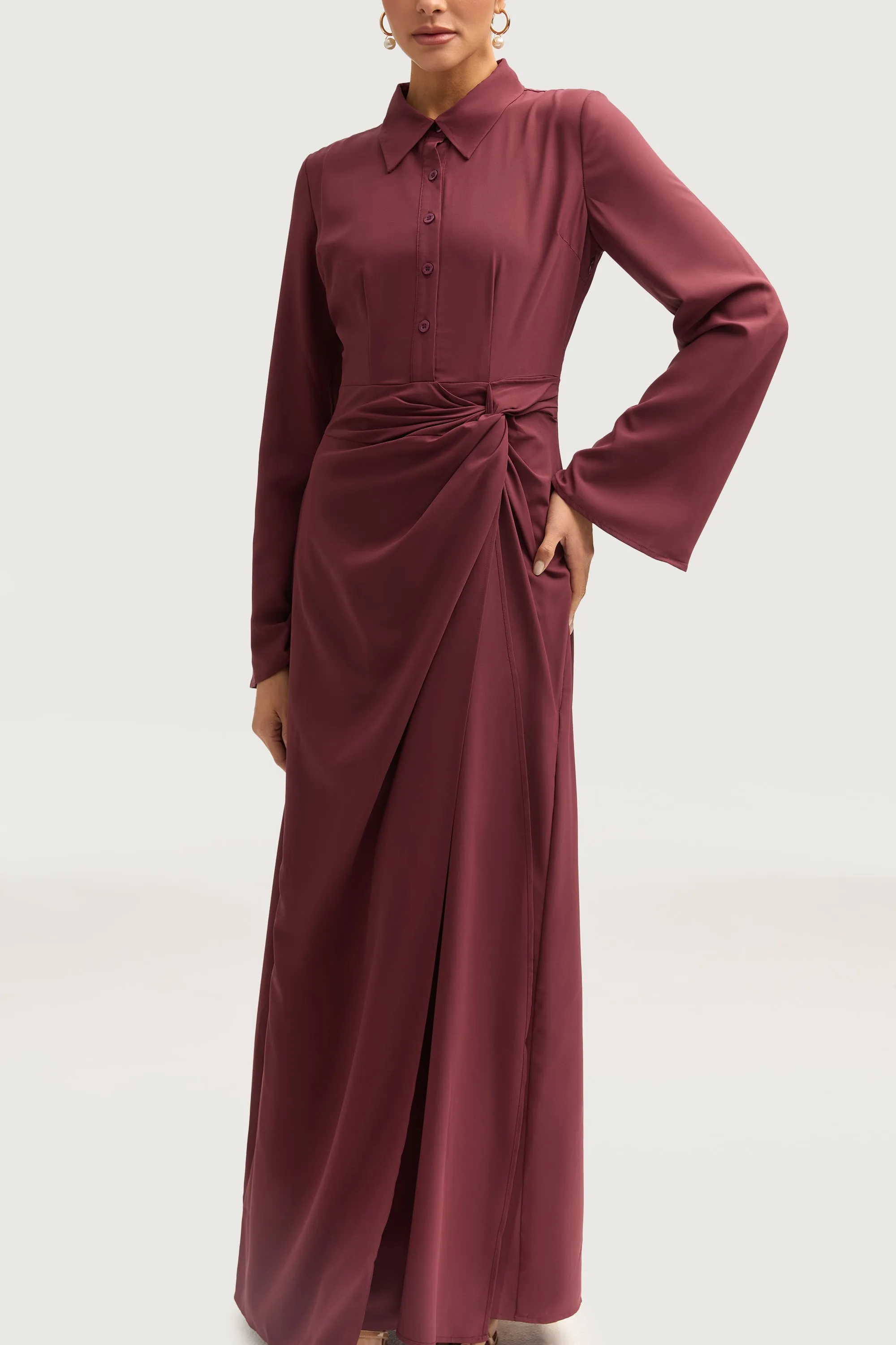 Tamara Wrap Maxi Dress - Marron