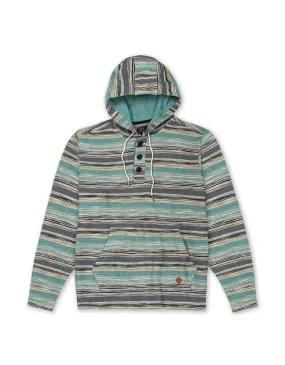 THE GREEN PAAMUL PONCHO - MID-WEIGHT FRENCH TERRY STRIPED PONCHO