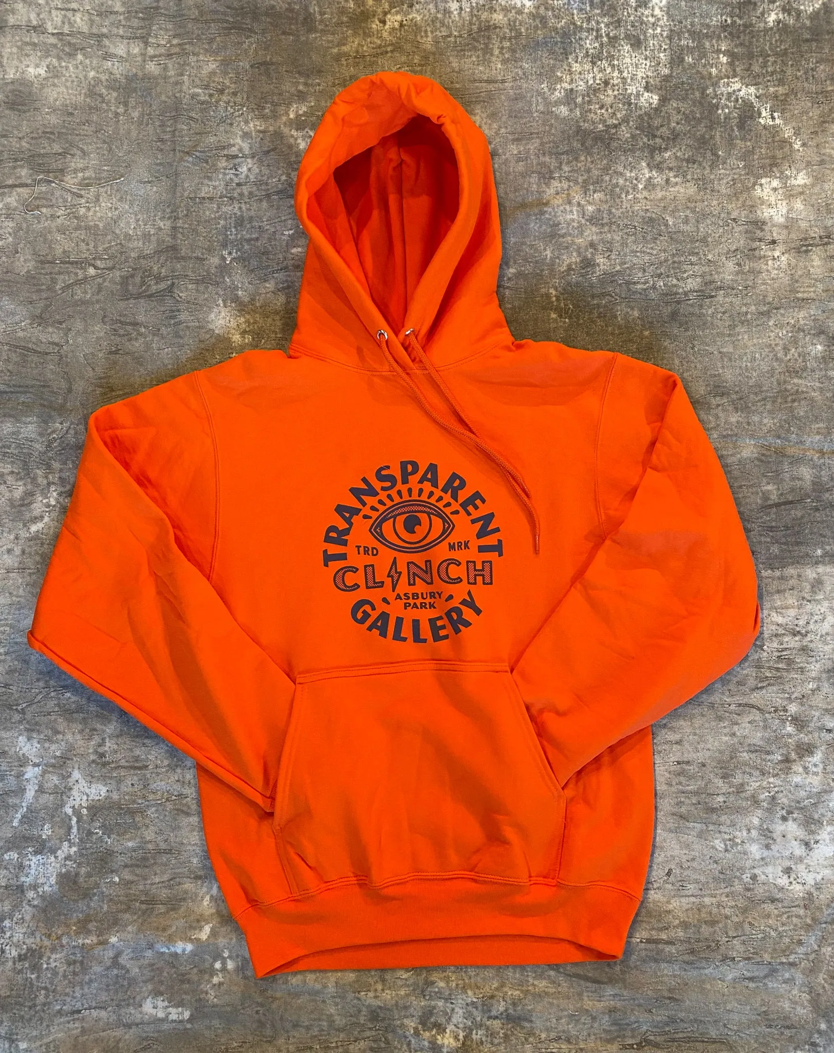 Transparent Clinch Gallery Orange Fleece Hoodie