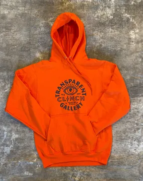 Transparent Clinch Gallery Orange Fleece Hoodie