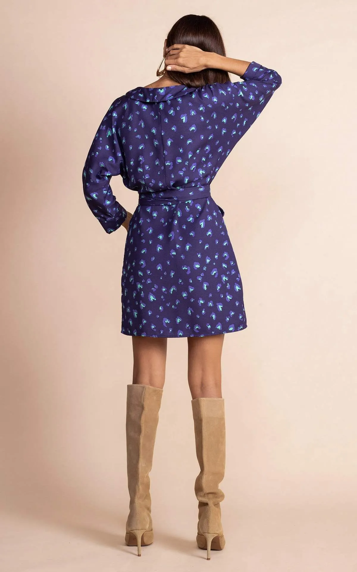 Valley Mini Wrap Dress (Navy)