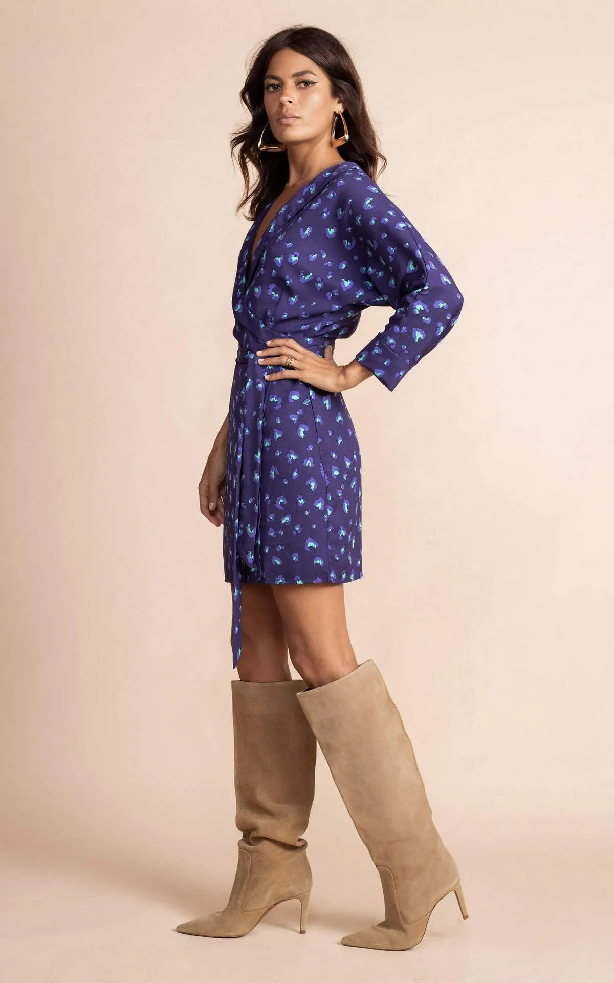 Valley Mini Wrap Dress (Navy)