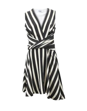 Wrap Front Striped Dress